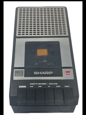 Vintage Sharp Portable Cassette Recorder Auto Stop Untested AS-IS Tape Player